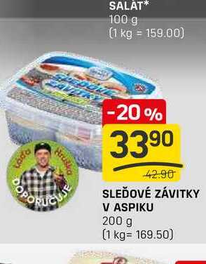 SLEĎOVÉ ZÁVITKY V ASPIKU 200 g