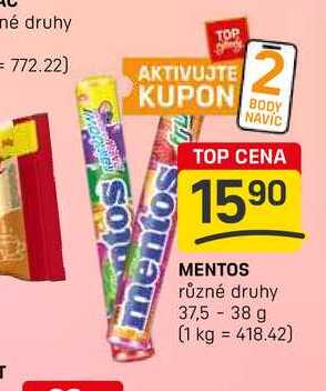 MENTOS různé druhy 38 g