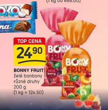 BONNY FRUIT želé bonbony různé druhy 200 g 