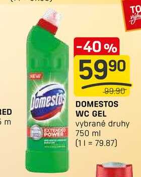 DOMESTOS WC GEL vybrané druhy 750 ml 