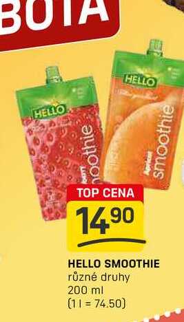 HELLO SMOOTHIE různé druhy 200 ml 