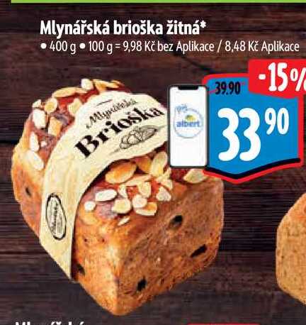 Mlynářská brioška žitná 400 g 