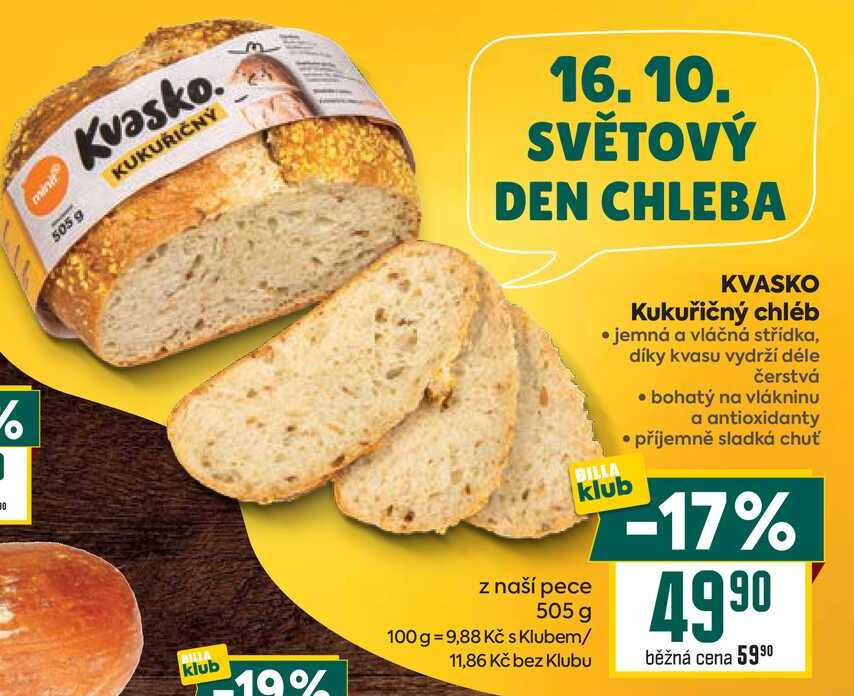 KVASKO Kukuřičný chléb 505g
