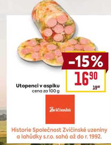 Utopenci v aspiku cena za 100 g