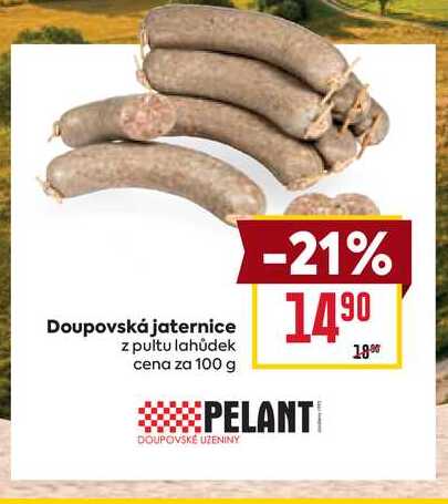 Doupovská jaternice z pultu lahůdek cena za 100 g