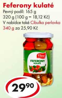Feferony kulaté, 320 g 