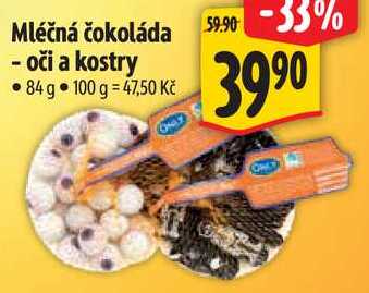 Mléčná čokoláda - oči a kostry, 84 g 