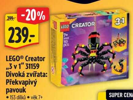 LEGO Creator ,,3 v 1" Divoká zvířata: Překvapivý pavouk 