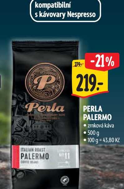   PERLA PALERMO zrnková káva 500 g 