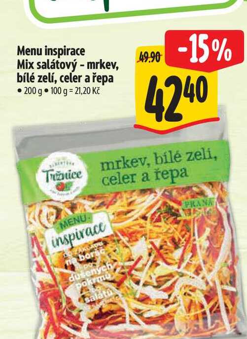 Menu inspirace Mix salátový - mrkev, bílé zelí, celer a řepa 200 g  