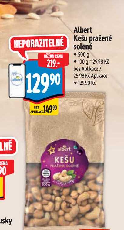   Albert Kešu pražené solené   500 g 