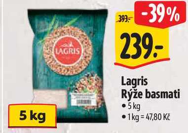 Lagris Rýže basmati, 5 kg