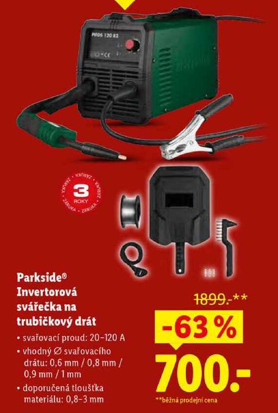 Parkside Invertorová svářečka na trubičkový drát 