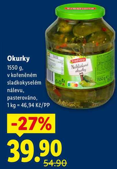 Okurky, 1550 g