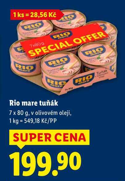 Rio mare tuňák, 7x 80 g