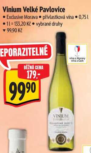 Vinium Velké Pavlovice Exclusive Morava, 0,75 l