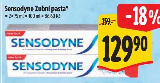 Sensodyne Zubní pasta, 2x 75 ml 
