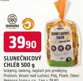 SRNÍN SLUNEČNICOVÝ CHLÉB 500 g 