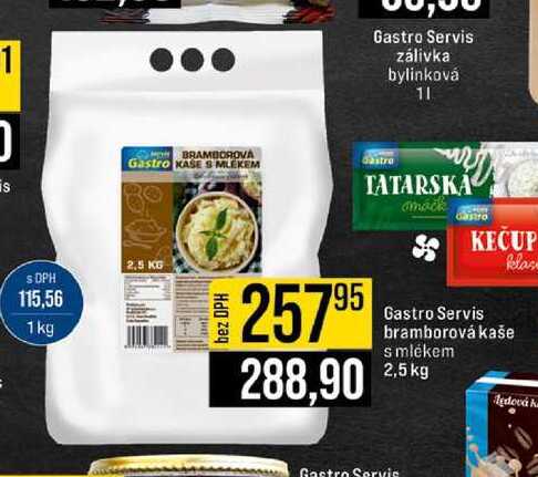 Gastro Servis bramborová kaše s mlékem 2,5 kg 