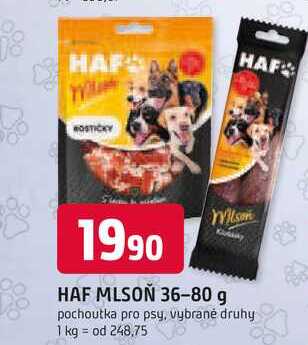 HAF MLSOŇ 36-80 g pochoutka pro psy, vybrané druhy 