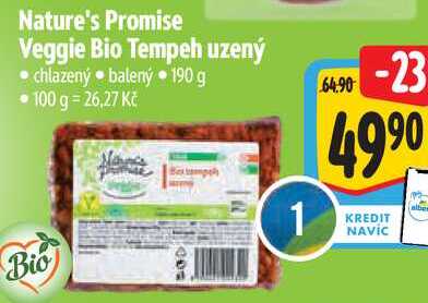 Nature's Promise Veggie Bio Tempeh uzený, 190 g
