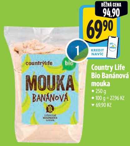 Country Life Bio Banánová mouka, 250 g