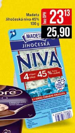 Madeta Jihočeská niva 45% 100 g 