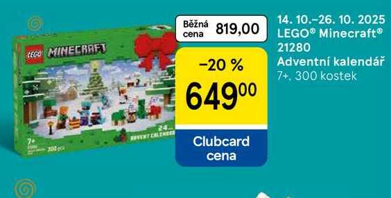 LEGO® Minecraft® 21280 Adventní kalendář 7+, 300 kostek