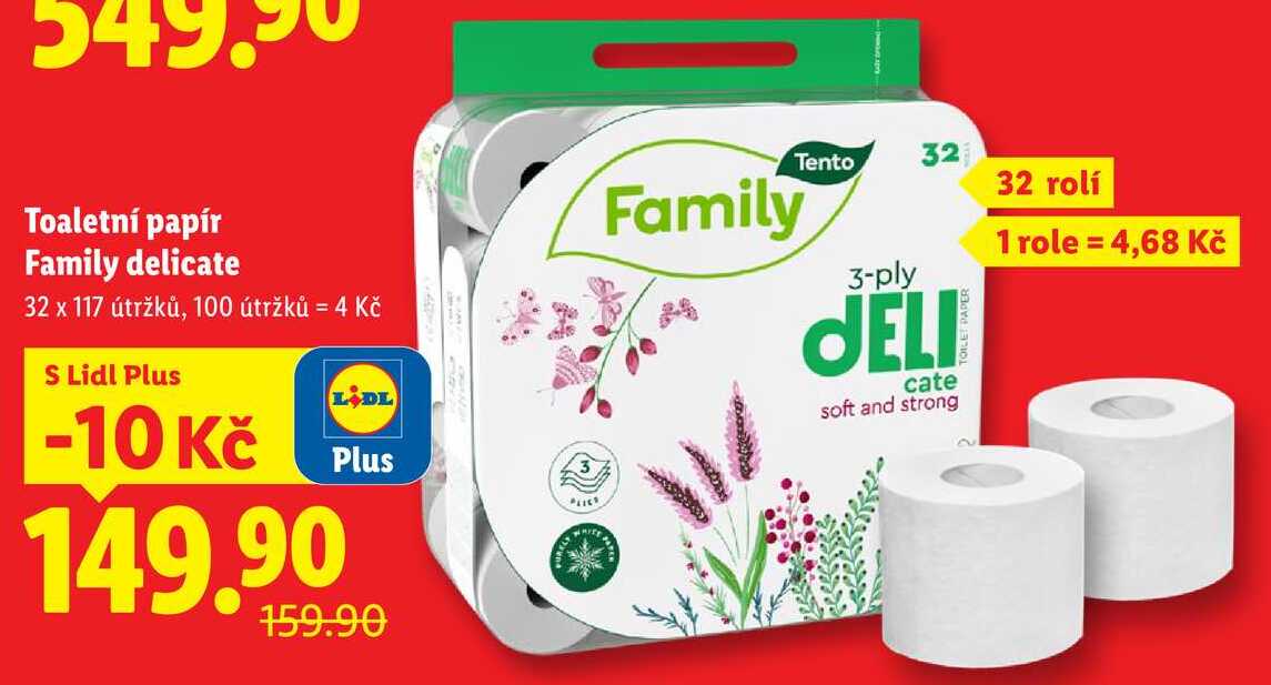 Toaletní papír Family delicate, 32 rolí