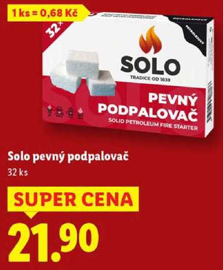 Solo pevný podpalovač, 32 ks