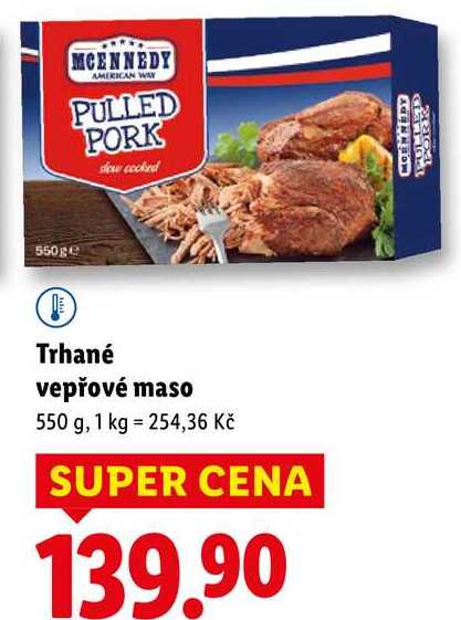 Trhané vepřové maso, 550 g