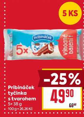 Pribináček tyčinka s tvarohem 5x 38 g