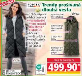 Trendy prošívaná dlouhá vesta
