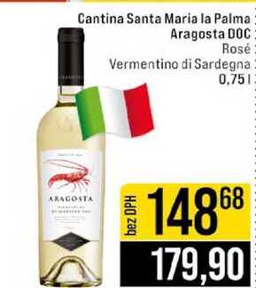 Cantina Santa Maria la Palma Aragosta DOC Rosé Vermentino di Sardegna 0,75 l