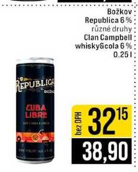 Clan Campbell whisky&cola 6% plech 0,25 l