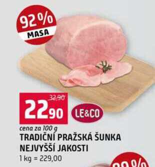 TRADIČNÍ PRAŽSKÁ ŠUNKA NEJVYŠŠÍ JAKOSTI 100 g