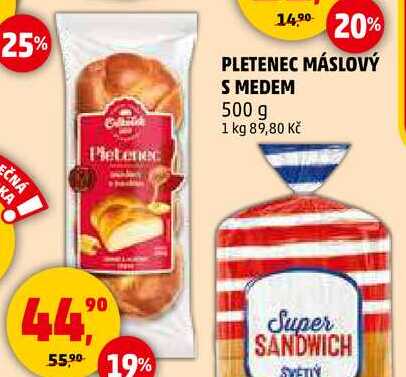 PLETENEC MÁSLOVÝ S MEDEM, 500 g