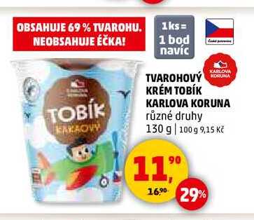 TVAROHOVÝ KRÉM TOBÍK KARLOVA KORUNA, 130 g 