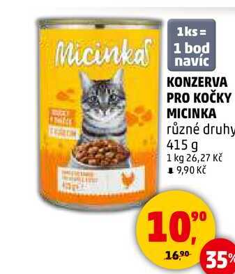 KONZERVA PRO KOČKY MICINKA, 415 g