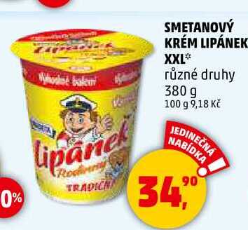 SMETANOVÝ KRÉM LIPÁNEK XXL, 380 g