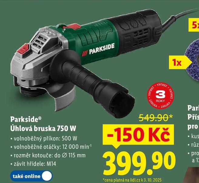 Parkside Úhlová bruska 750 W 
