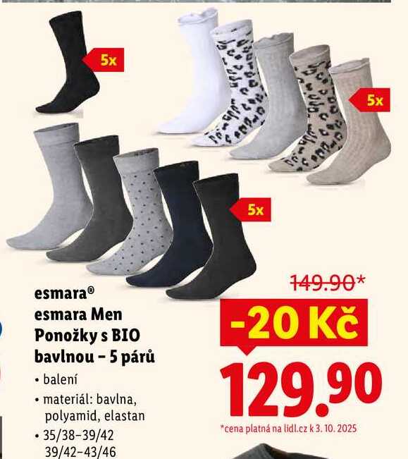 esmara Men Ponožky s BIO bavlnou - 5 párů