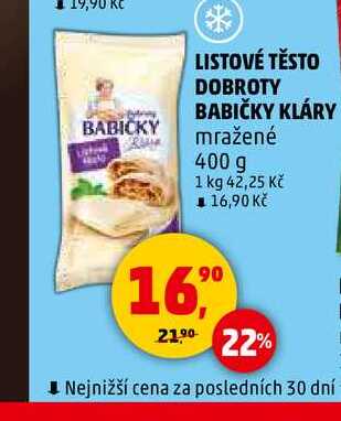 LISTOVÉ TĚSTO DOBROTY BABIČKY KLÁRY, 400 g 