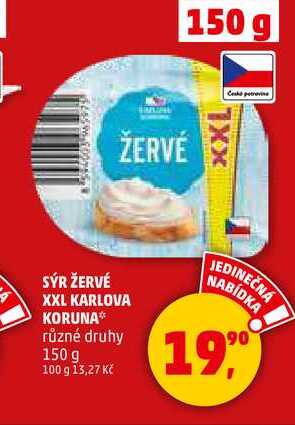 SÝR ŽERVÉ XXL KARLOVA KORUNA, 150 g 