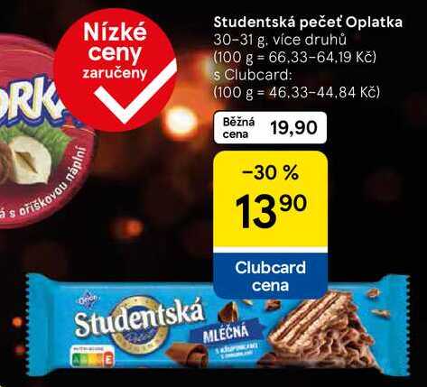 Studentská pečeť Oplatka, 30-31 g. více druhů 