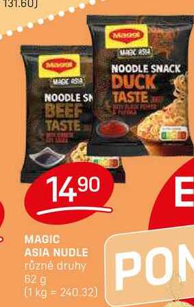 MAGIC ASIA NUDLE různé druhy 62 g 