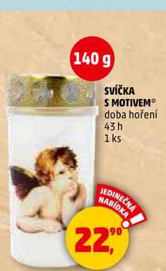 SVÍČKA S MOTIVEM doba hoření 43 h, 1 ks 