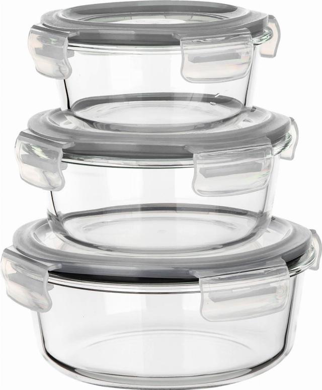 Sada dóz CULINARIA 3dílná, skleněná objem: 0,37 l, 0,6 l, 0,91 l
