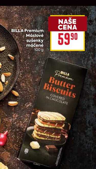 BILLA Premium Máslové sušenky máčené 100 g 