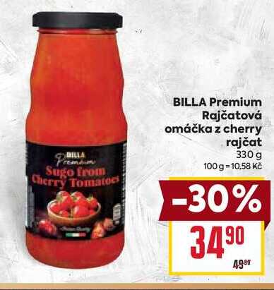 BILLA Premium Rajčatová omáčka z cherry rajčat 330 g 